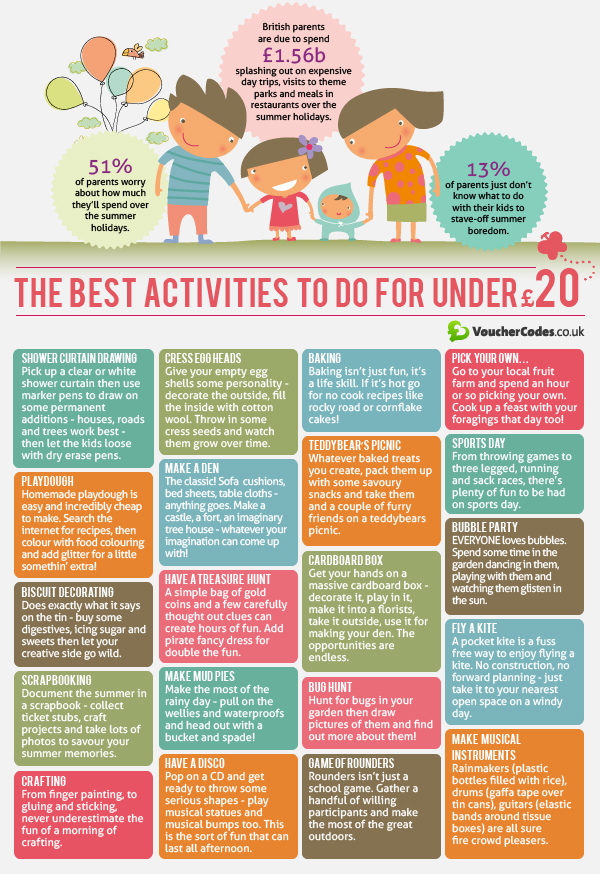 school's out, entertain the children, school holidays, infographic
