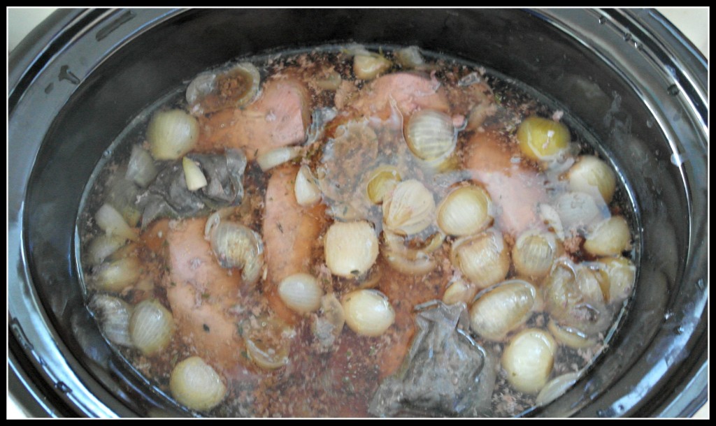 family food, clow cooker, coq au vin