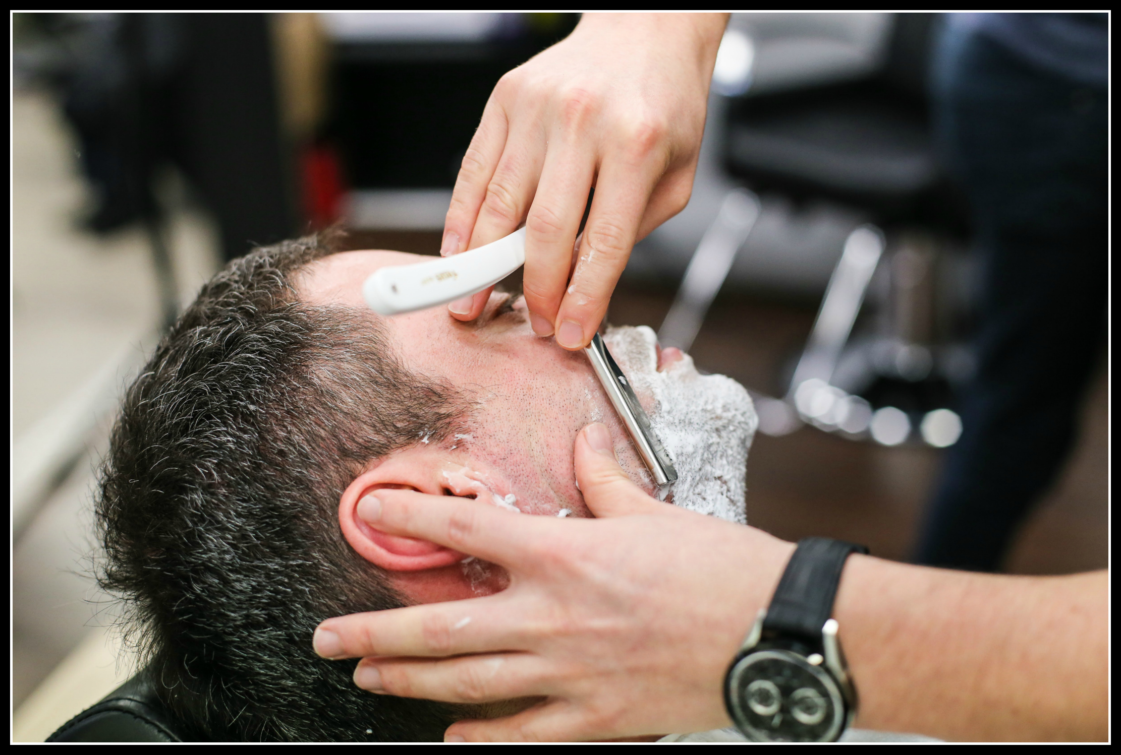 shave, shaving, grooming, London School of Barbering, haircut, hair style, men's style