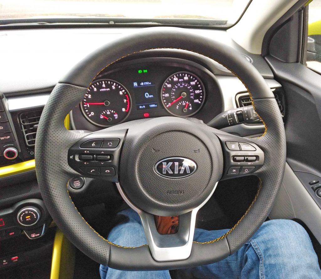 Kia steering wheel - Dad Blog UK