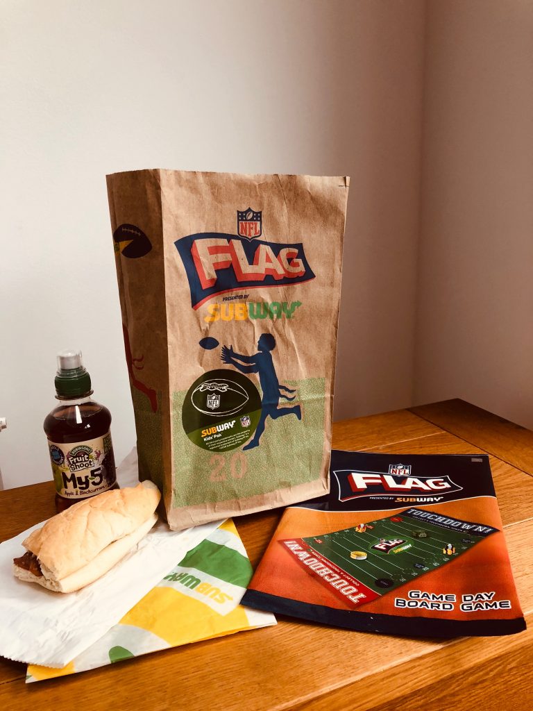 Subway, NFL, NFL Flag, NFL Kickoff on Piccadilly, dadbloguk, dadbloguk.com, uk dad blogger, dad blog uk, active children, NFL Kids' Pak, sport for children, sport for kids, mixed sports