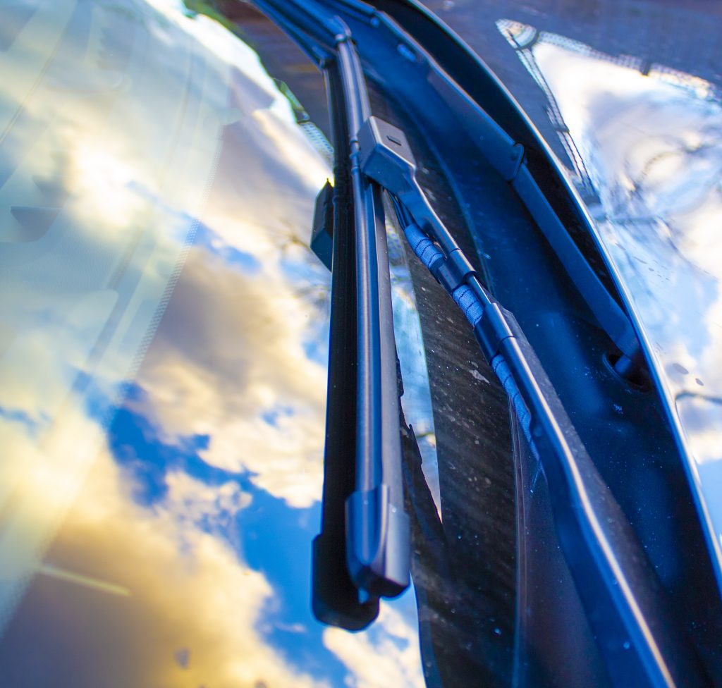 Photograph of windscreen wiper blades that should be checked to ensure they work well in winter driving conditions.
