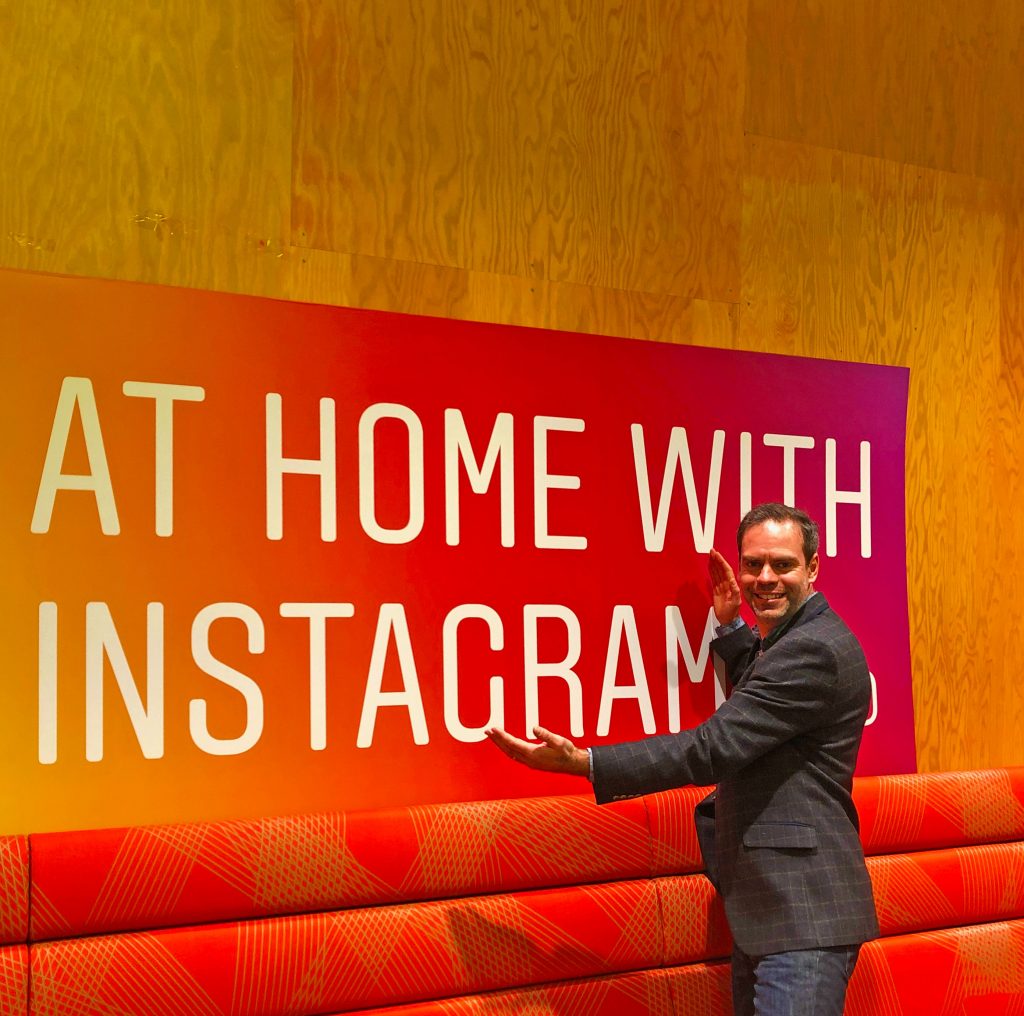 John Adams of Dadbloguk posing in front of Instagram banner.