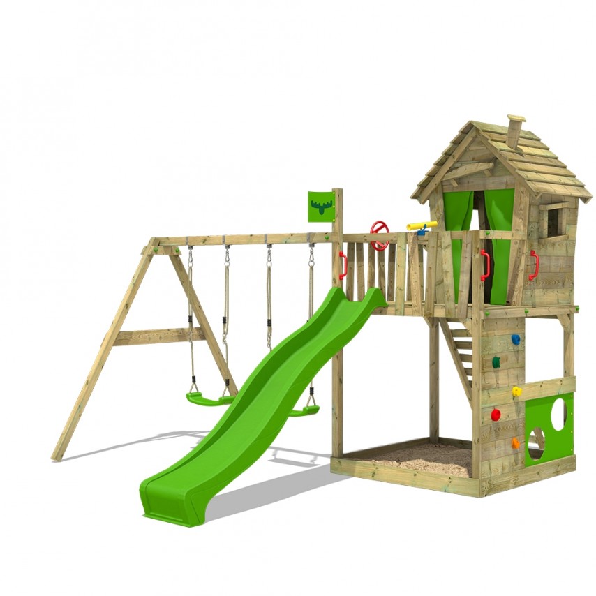 Fatmoose, wooden climbing frame, climbing frame, outside play