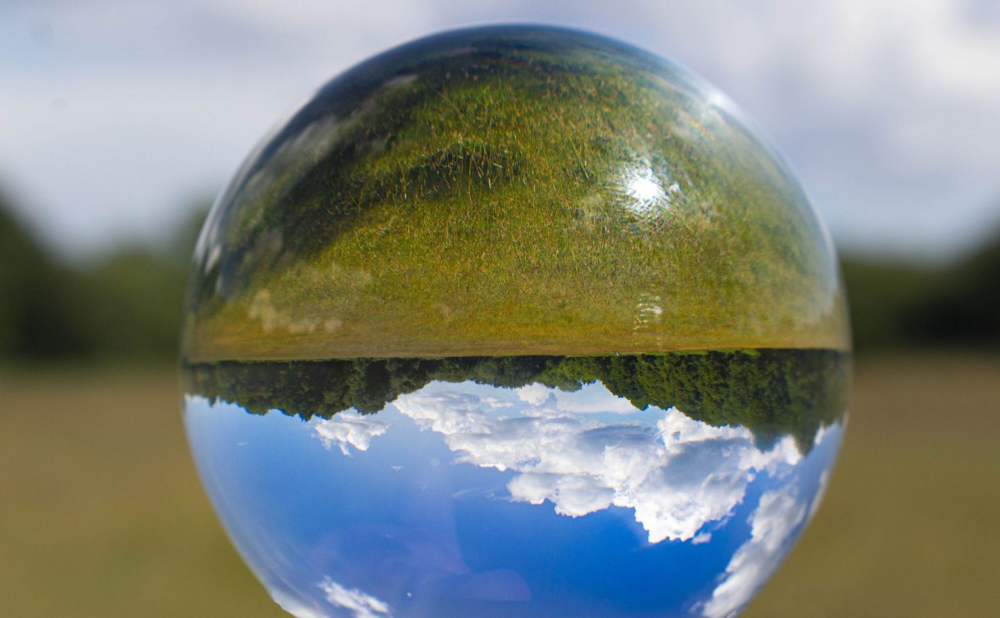 Landscape image taken with a Lensball