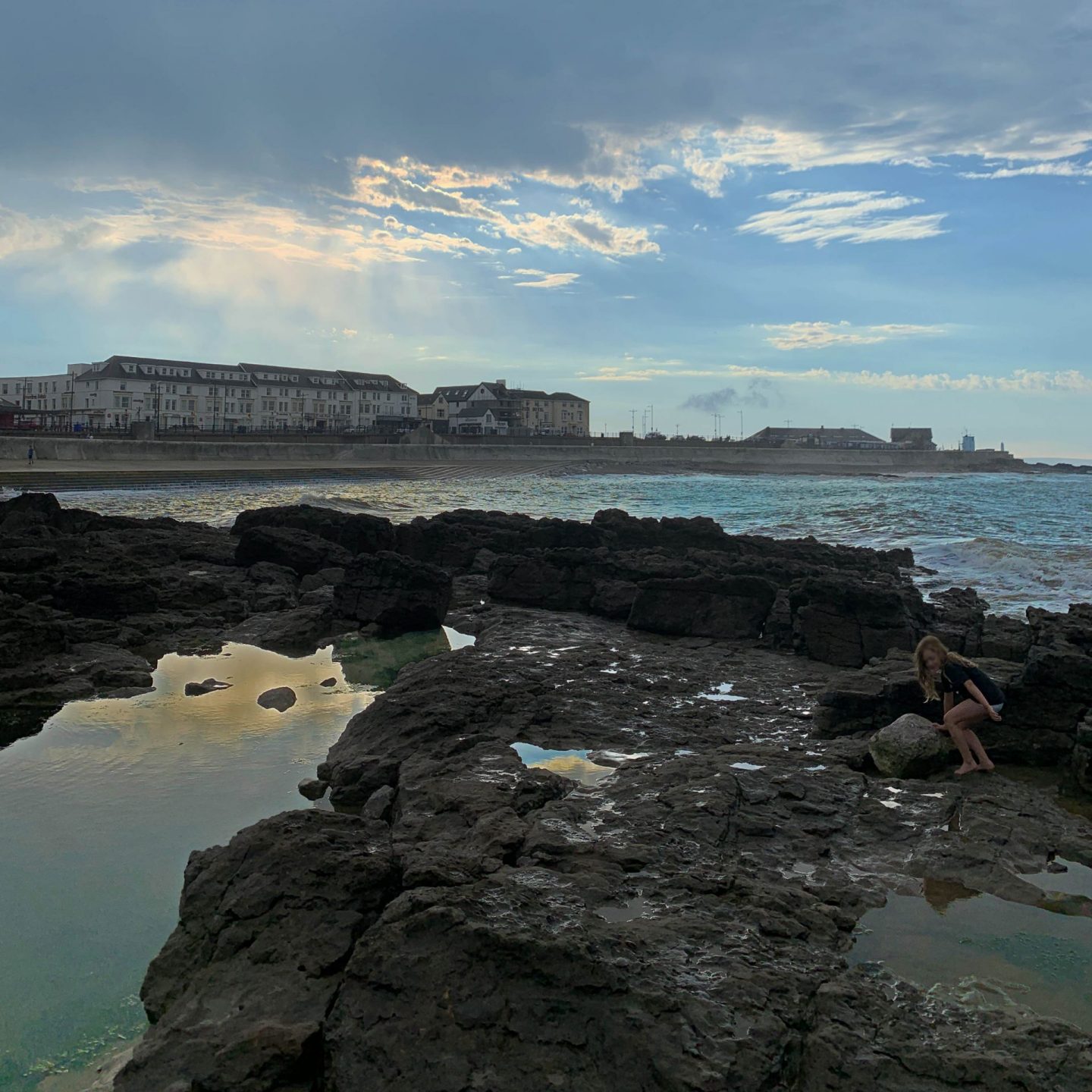 Porthcawl esplanade in Wales, early in the morning