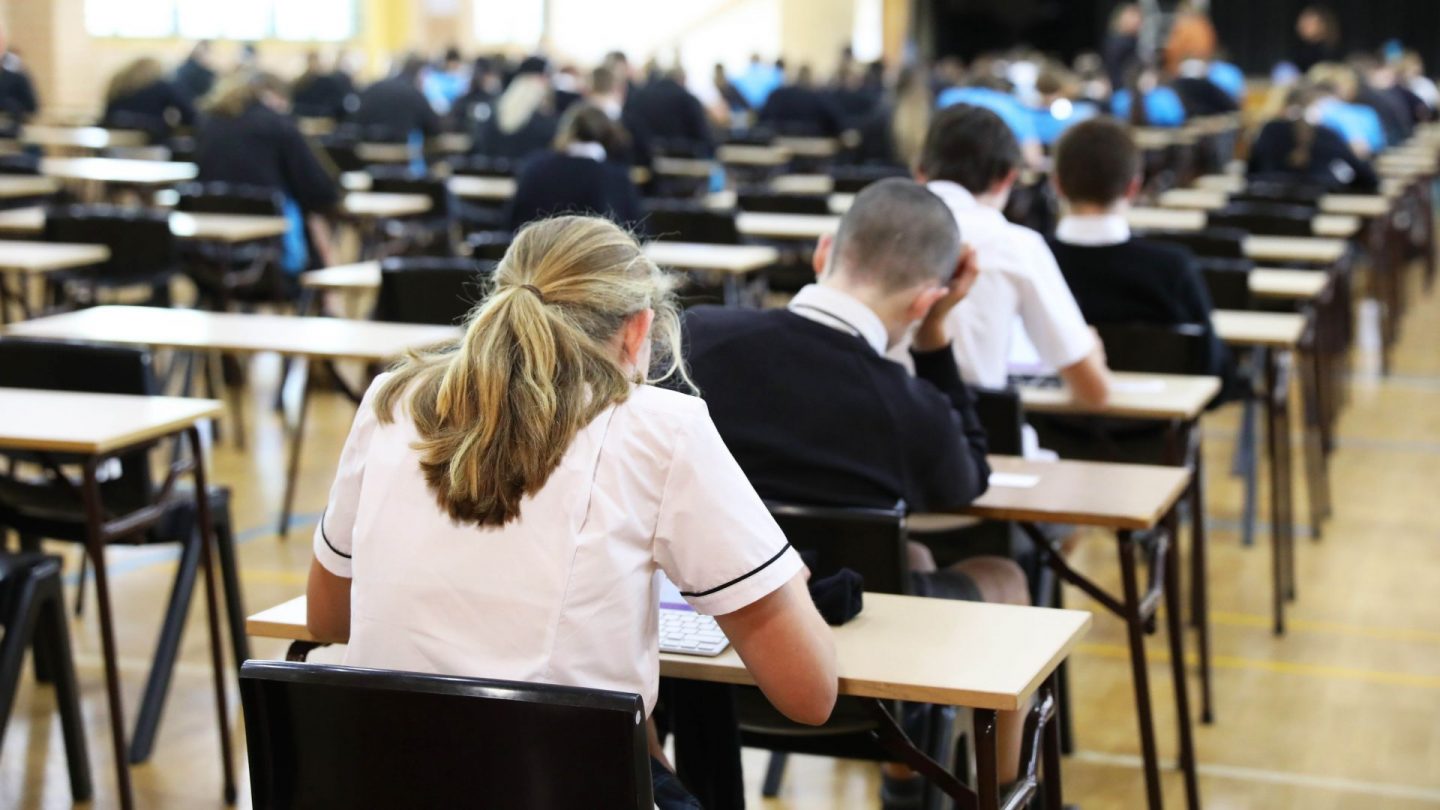 Students sitting GCSE exams