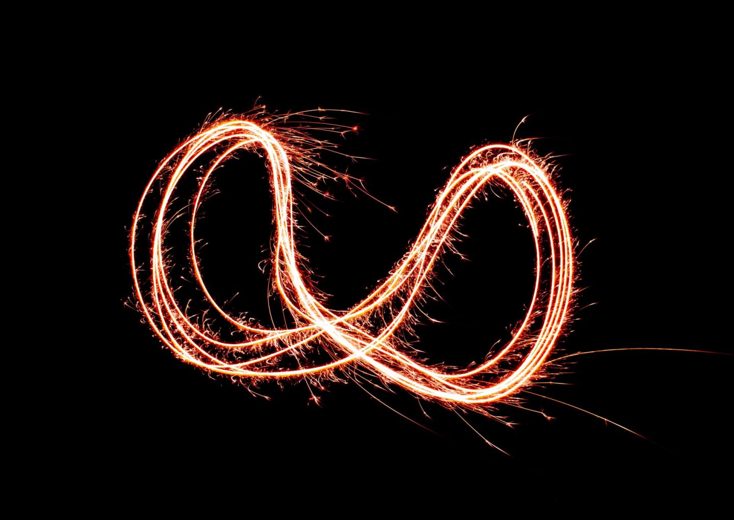 Long exposure photograph of a figure of eight taken using a sparkler. Lockdown Number 2 gave ma a chance to practise my photography. 