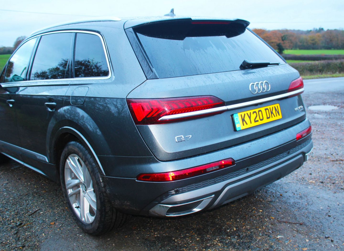 Rear of Audi Q7 hybrid vehicle