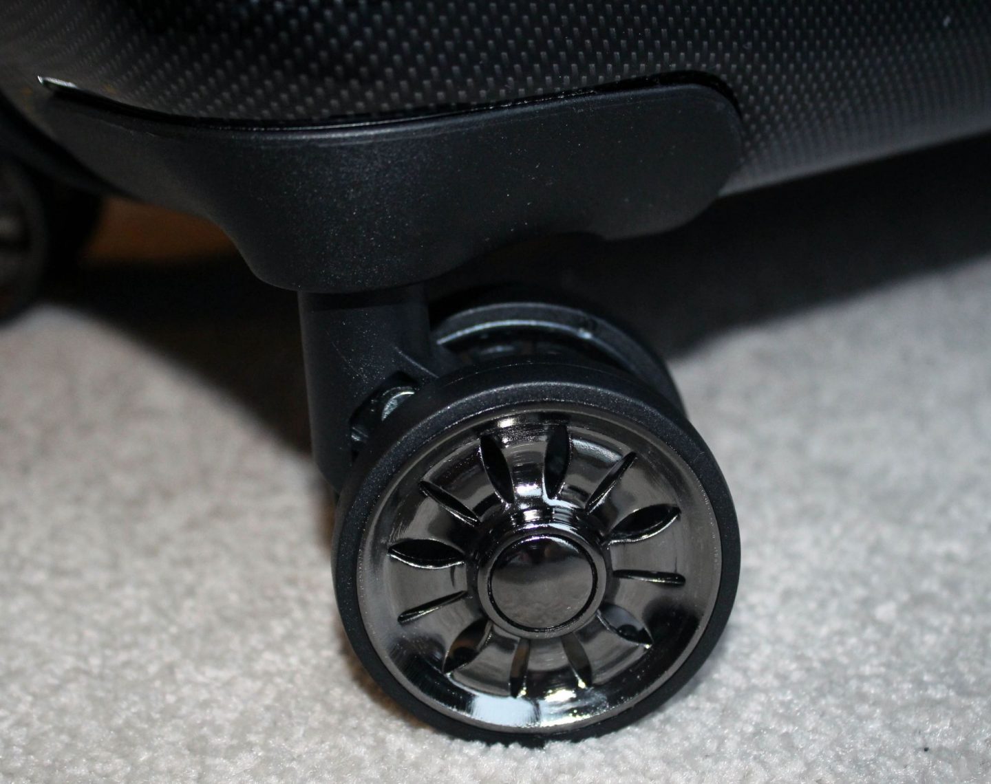 Pic of wheels on a suitcase.