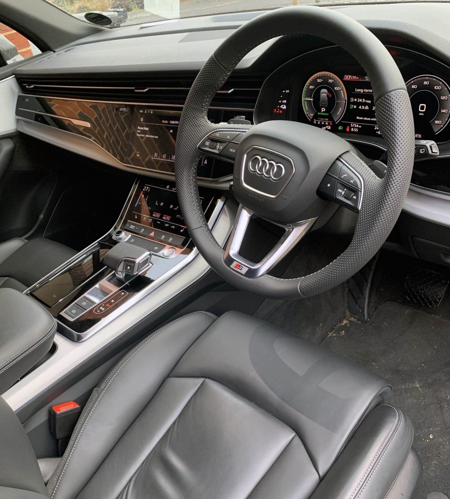 Interior of Audi hybrid Q7 SUV