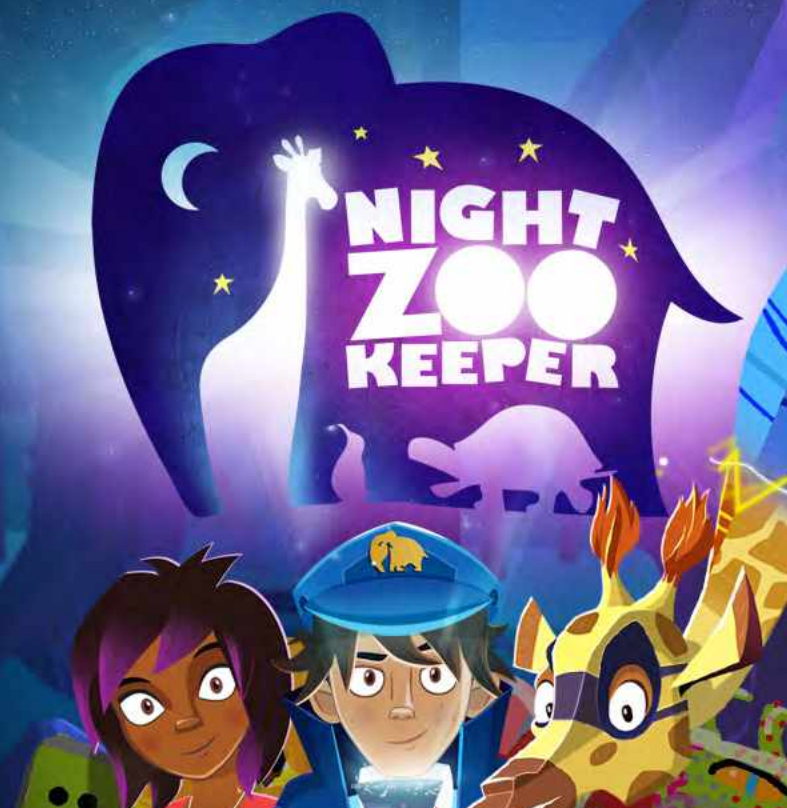 Night zookeeper logo and characters.