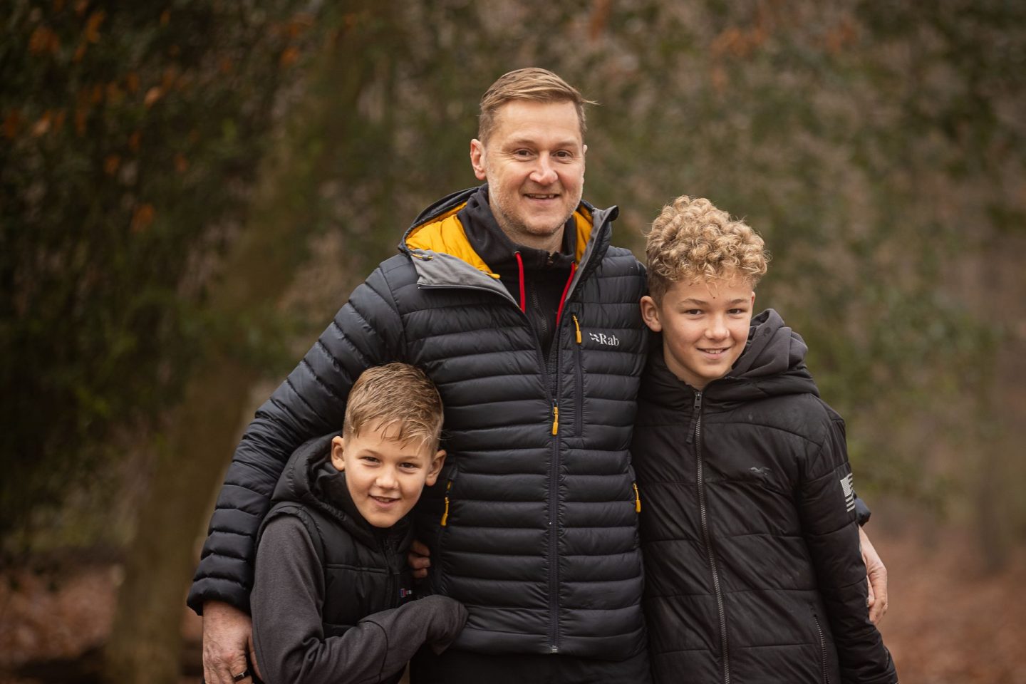 Fitter healthier dad Darren kirby with his sons