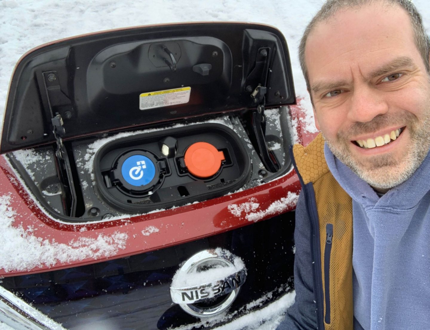 Nissan Leaf e+ tekna in snowy conditions