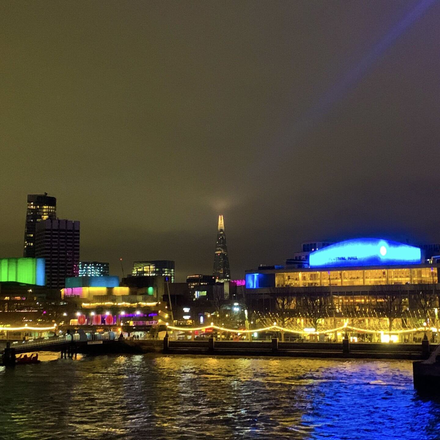 Ship and SHovell view of London from Hungerford bridge